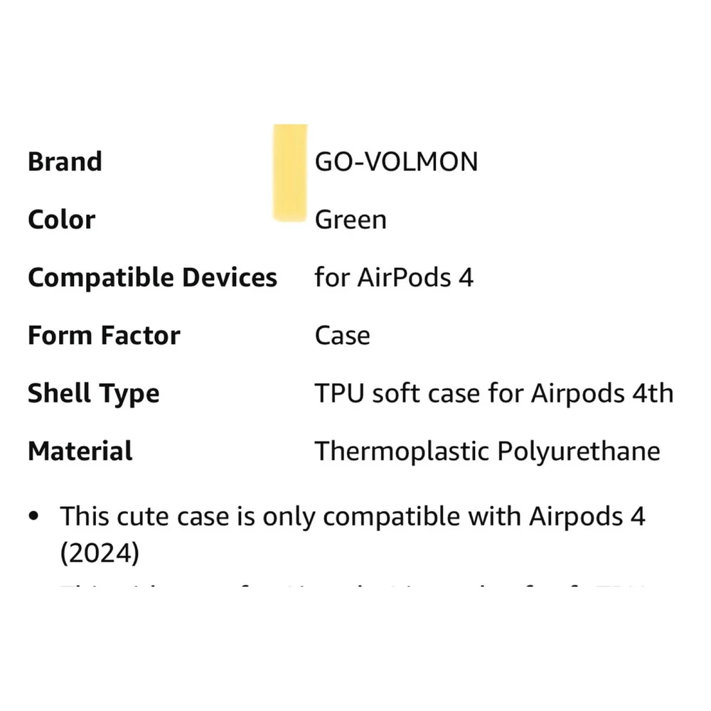 GO-VOLMON Green AirPods 4 Case with Flower Keychain